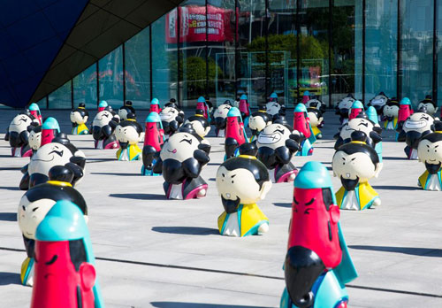 廣場三國主題雕塑擺件