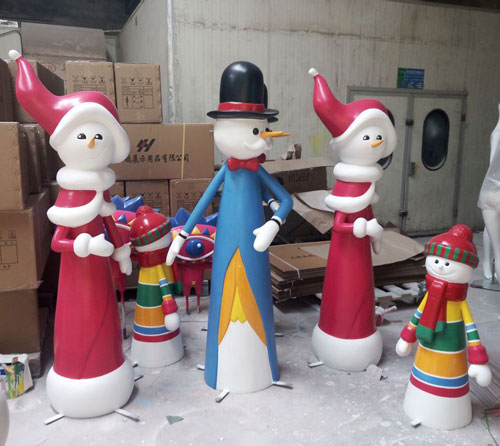 卡通雪人雕塑擺件