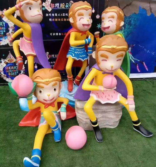 卡通猴子雕塑小品 卡通猴子雕塑小品