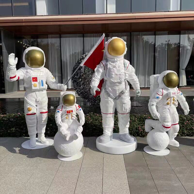 玻璃鋼卡通宇航員雕塑擺件 玻璃鋼卡通宇航員雕塑擺件