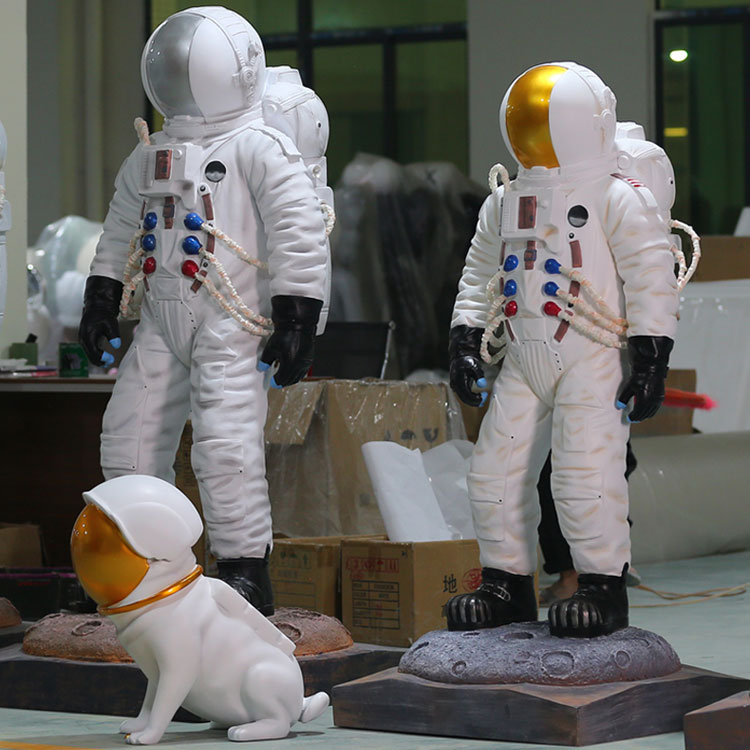 玻璃鋼卡通宇航員雕塑擺件 玻璃鋼卡通宇航員雕塑擺件